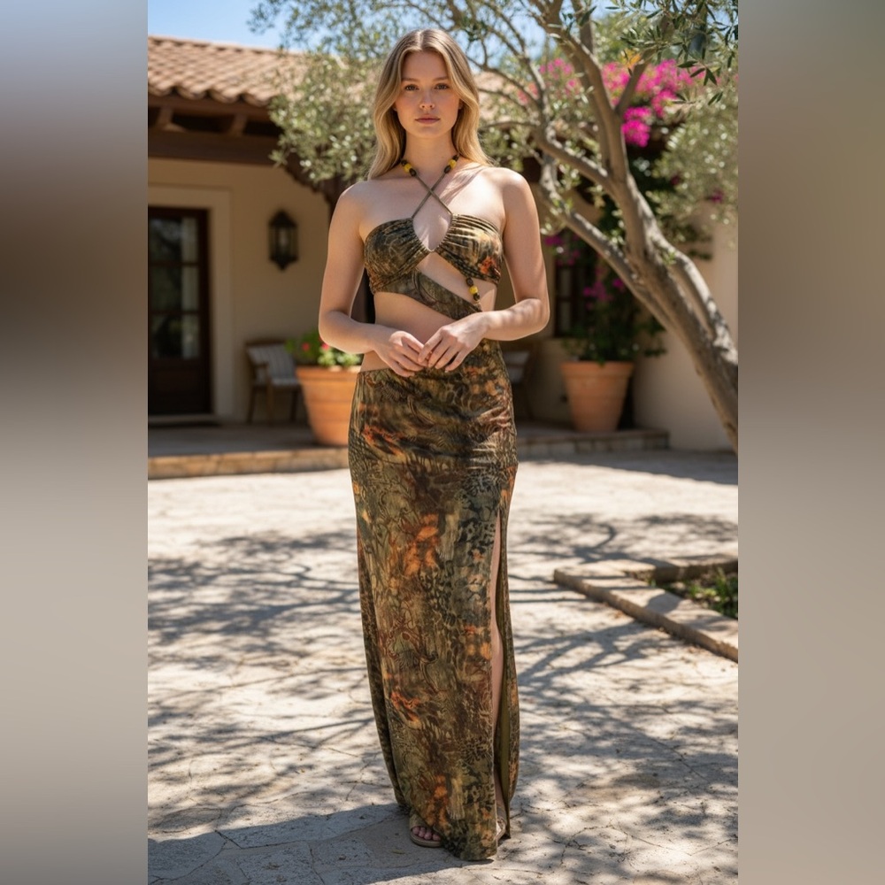 OUTCAST GEORGI MAXI DRESS FILAGREE SIZE SMALL NWT - Picture 2 of 10